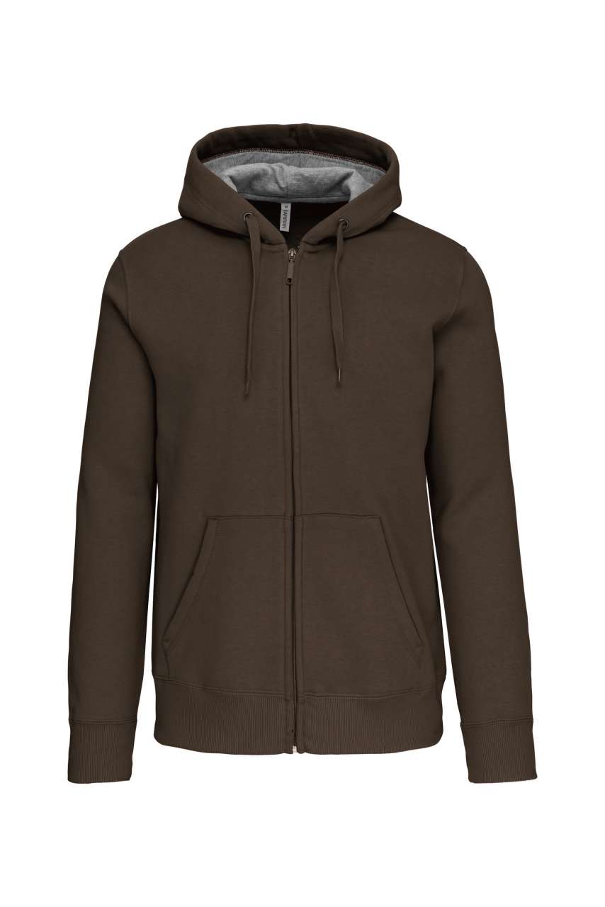 FULL ZIP HOODED SWEATSHIRT - Dark Khaki - Main