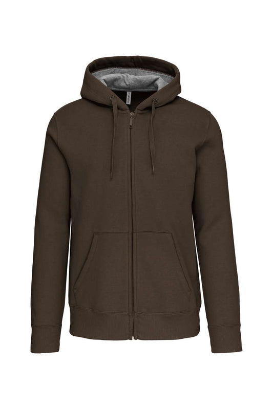 FULL ZIP HOODED SWEATSHIRT - Dark Khaki - Main