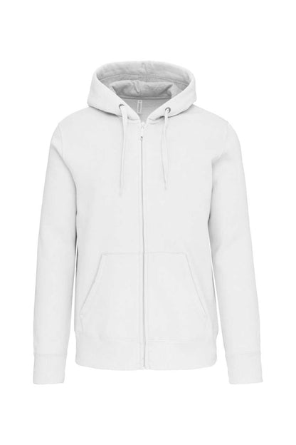 FULL ZIP HOODED SWEATSHIRT - White - Main