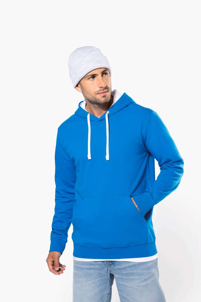 MEN'S CONTRAST HOODED SWEATSHIRT - Black/Fine Grey - Additional