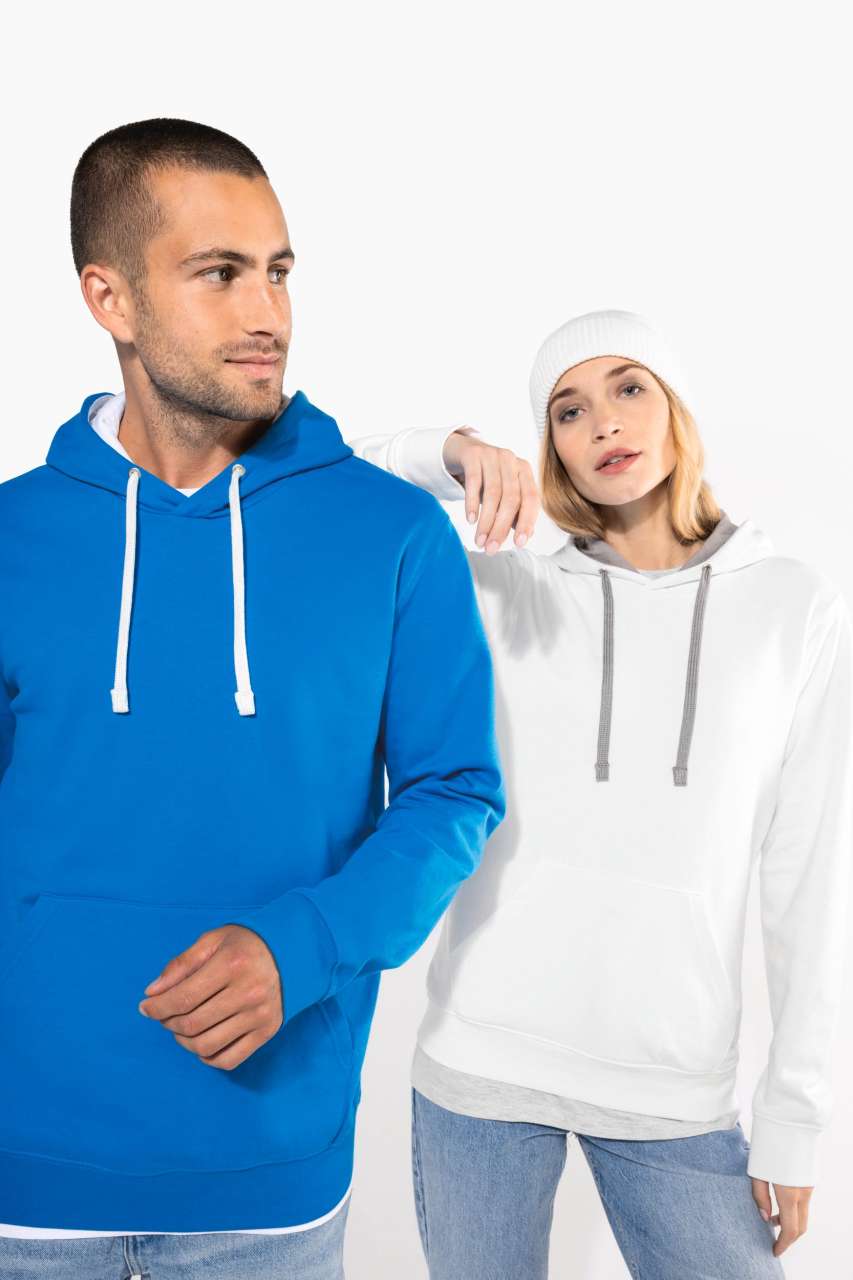 MEN'S CONTRAST HOODED SWEATSHIRT - Black/Fine Grey - Additional