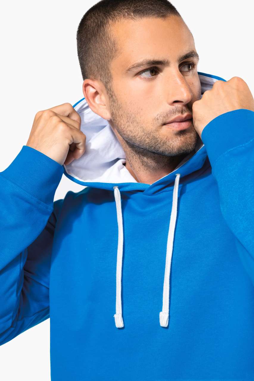 MEN'S CONTRAST HOODED SWEATSHIRT - Black/Fine Grey - Additional