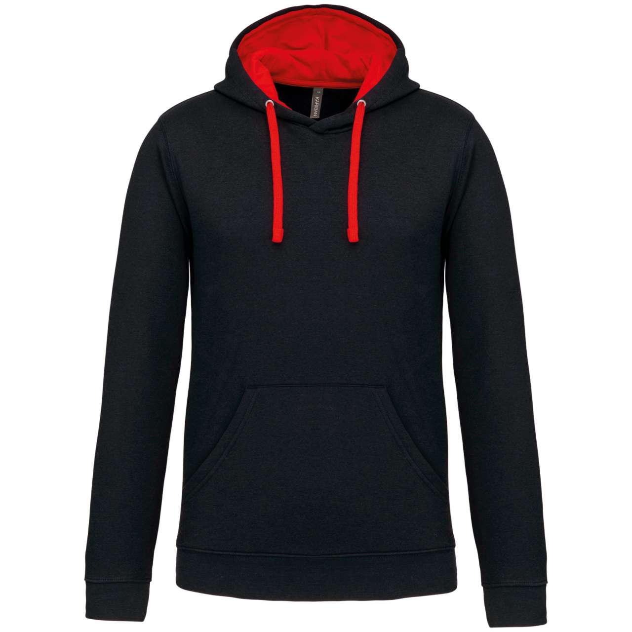 MEN'S CONTRAST HOODED SWEATSHIRT - Black/Red - Main