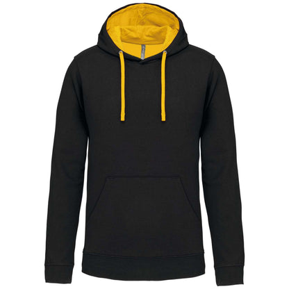 MEN'S CONTRAST HOODED SWEATSHIRT - Black/Yellow - Main
