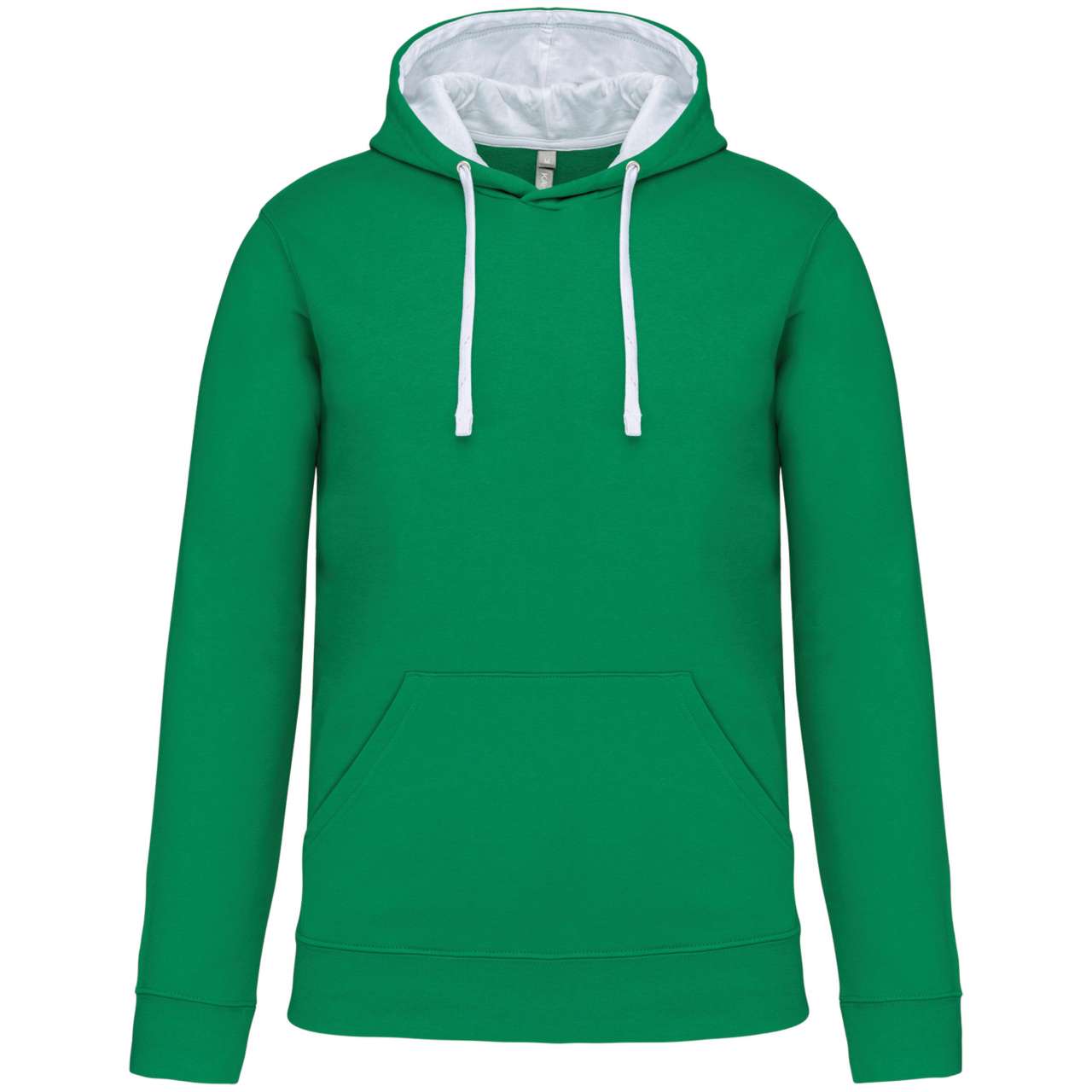 MEN'S CONTRAST HOODED SWEATSHIRT - Light Kelly Green/White - Main
