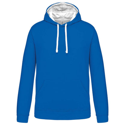 MEN'S CONTRAST HOODED SWEATSHIRT - Light Royal Blue/White - Main