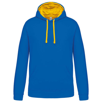 MEN'S CONTRAST HOODED SWEATSHIRT - Light Royal Blue/Yellow - Main