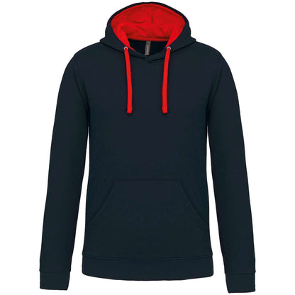 MEN'S CONTRAST HOODED SWEATSHIRT - Navy/Red - Main