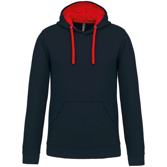 MEN'S CONTRAST HOODED SWEATSHIRT - Navy/Red - Main