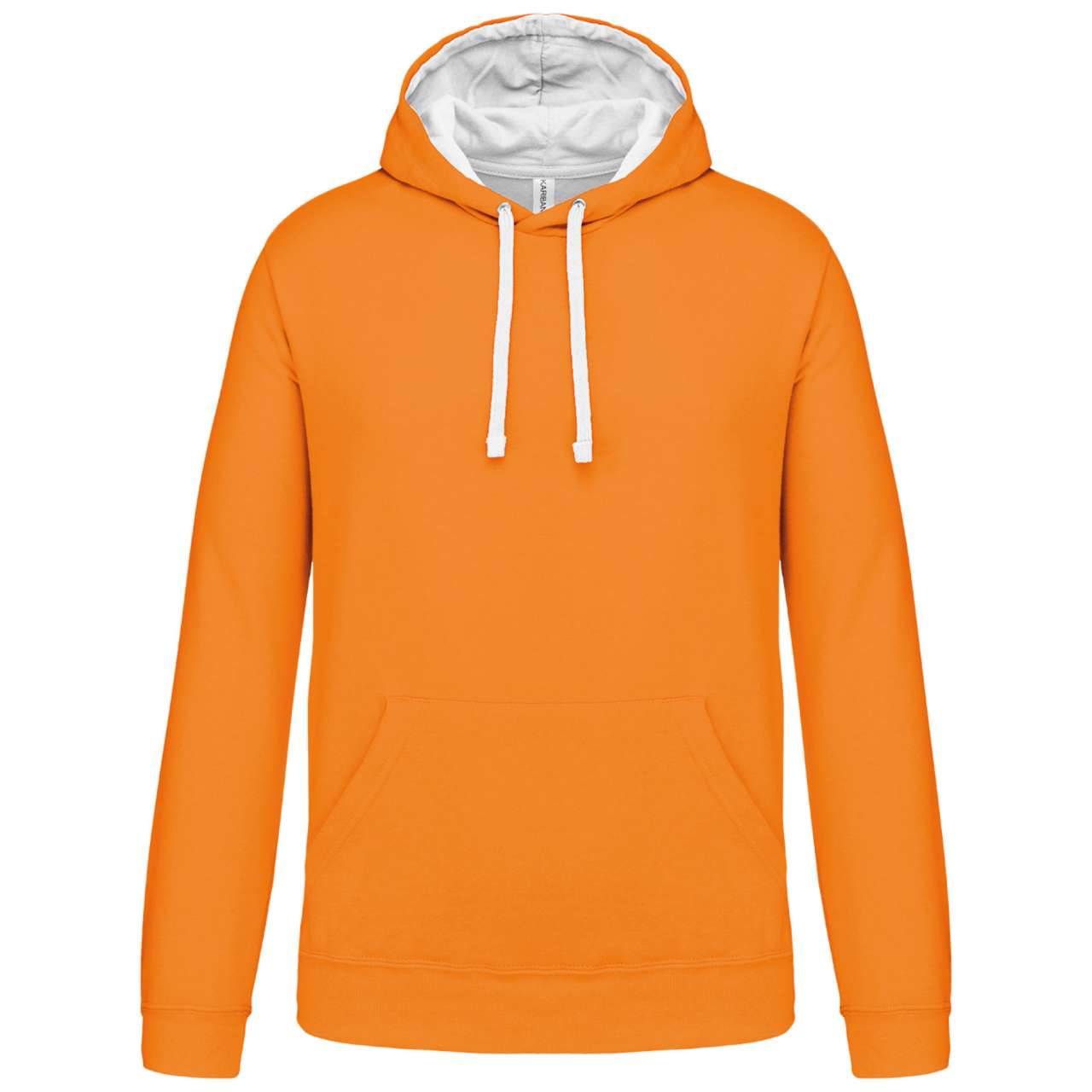 MEN'S CONTRAST HOODED SWEATSHIRT - Orange/White - Main