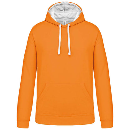 MEN'S CONTRAST HOODED SWEATSHIRT - Orange/White - Main