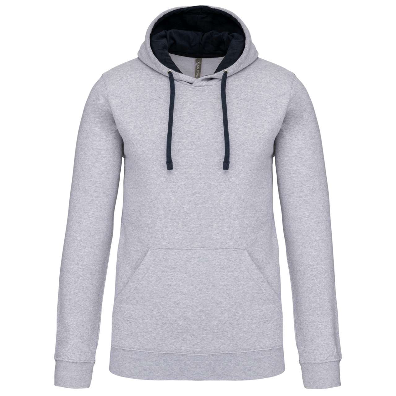 MEN'S CONTRAST HOODED SWEATSHIRT - Oxford Grey/Navy - Main