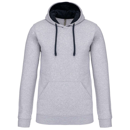 MEN'S CONTRAST HOODED SWEATSHIRT - Oxford Grey/Navy - Main