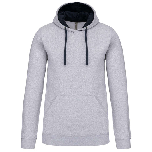MEN'S CONTRAST HOODED SWEATSHIRT - Oxford Grey/Navy - Main