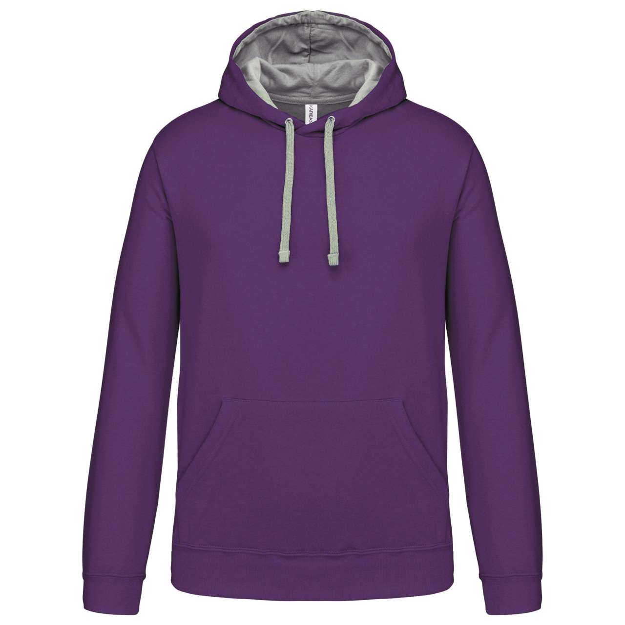 MEN'S CONTRAST HOODED SWEATSHIRT - Purple/Oxford Grey - Main