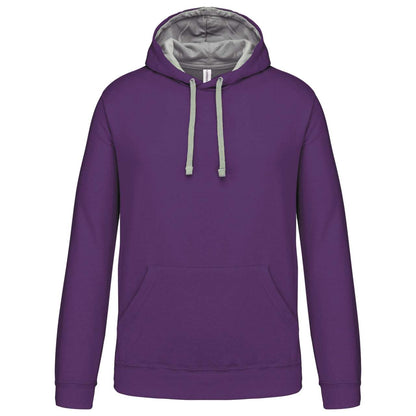 MEN'S CONTRAST HOODED SWEATSHIRT - Purple/Oxford Grey - Main