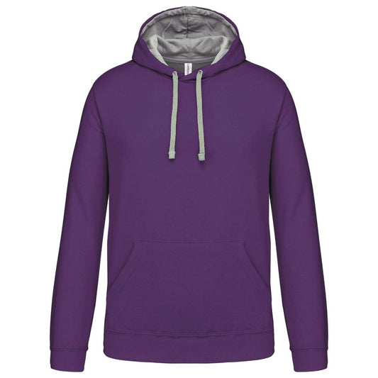 MEN'S CONTRAST HOODED SWEATSHIRT - Purple/Oxford Grey - Main