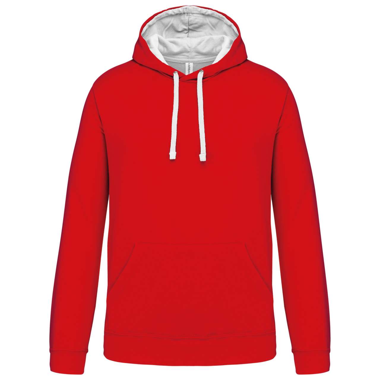 MEN'S CONTRAST HOODED SWEATSHIRT - Red/White - Main