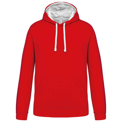 MEN'S CONTRAST HOODED SWEATSHIRT - Red/White - Main