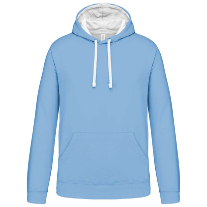 MEN'S CONTRAST HOODED SWEATSHIRT - Sky Blue/White - Main
