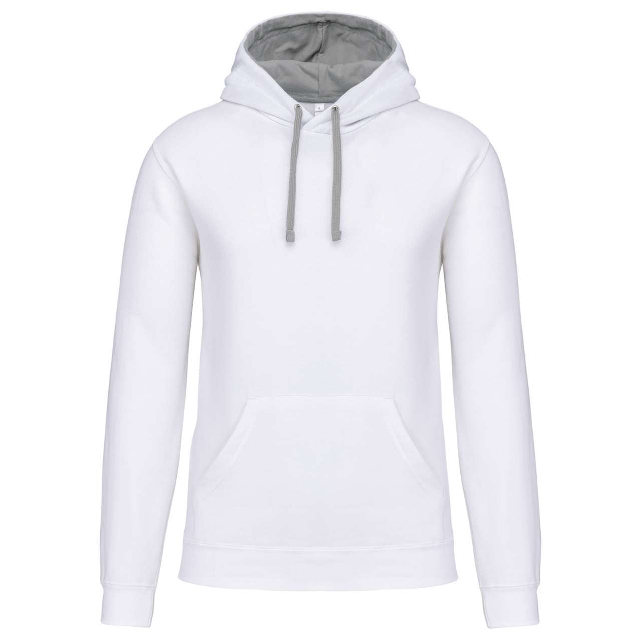 MEN'S CONTRAST HOODED SWEATSHIRT - White/Fine Grey - Main