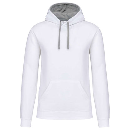 MEN'S CONTRAST HOODED SWEATSHIRT - White/Fine Grey - Main