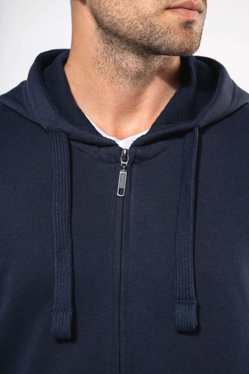 MEN'S FULL ZIP HOODED SWEATSHIRT - Black - Additional