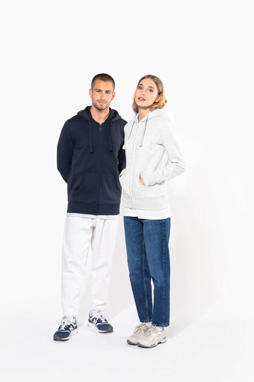 MEN'S FULL ZIP HOODED SWEATSHIRT - Dark Grey - Additional