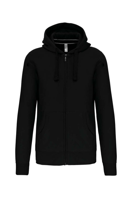 MEN'S FULL ZIP HOODED SWEATSHIRT - Black - Main