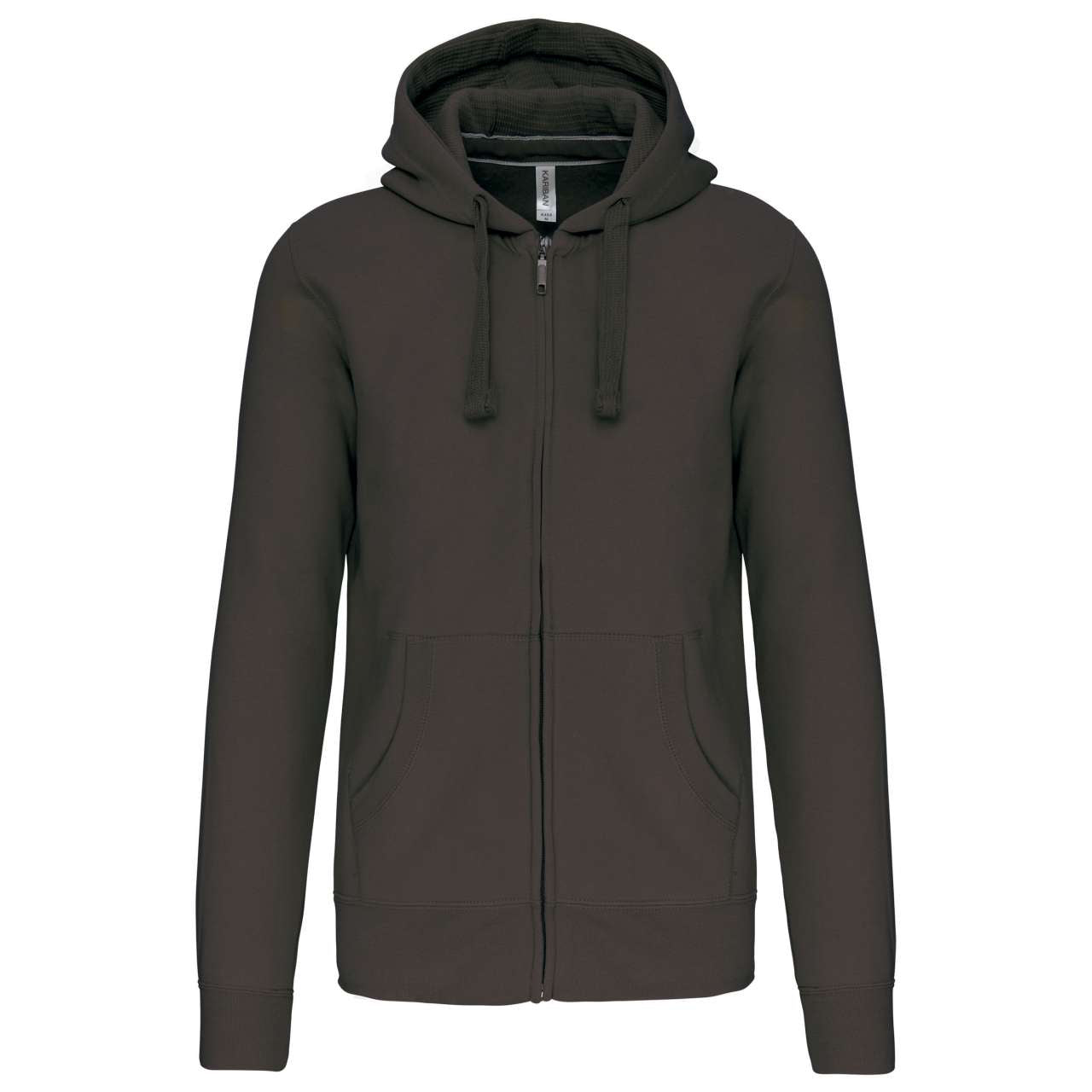 MEN'S FULL ZIP HOODED SWEATSHIRT - Dark Grey - Main