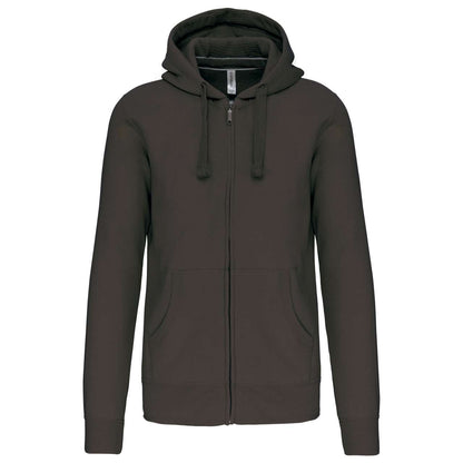 MEN'S FULL ZIP HOODED SWEATSHIRT - Dark Grey - Main