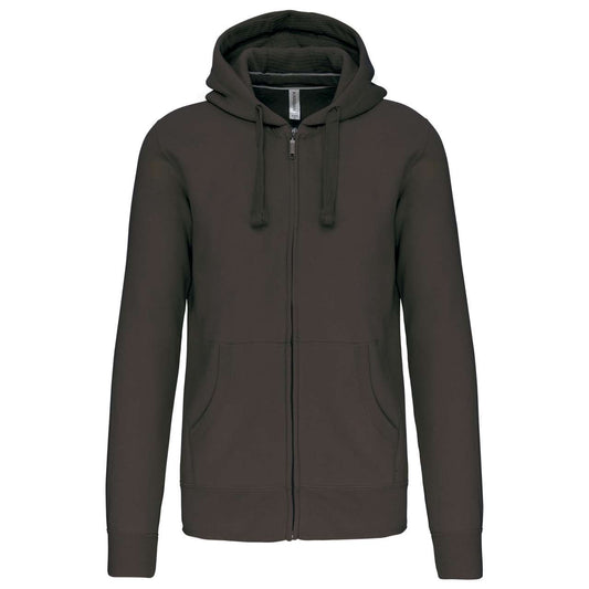 MEN'S FULL ZIP HOODED SWEATSHIRT - Dark Grey - Main