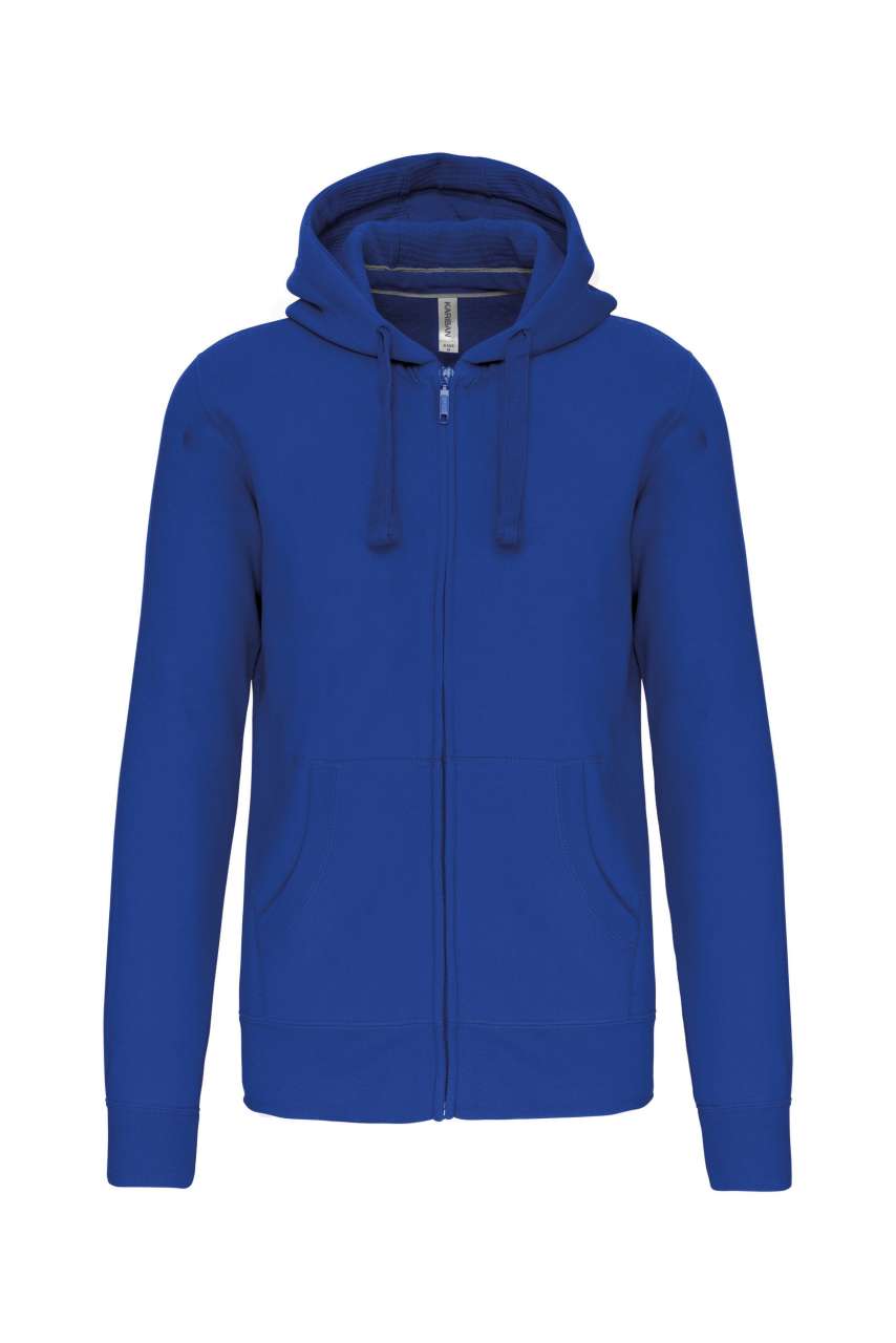 MEN'S FULL ZIP HOODED SWEATSHIRT - Light Royal Blue - Main