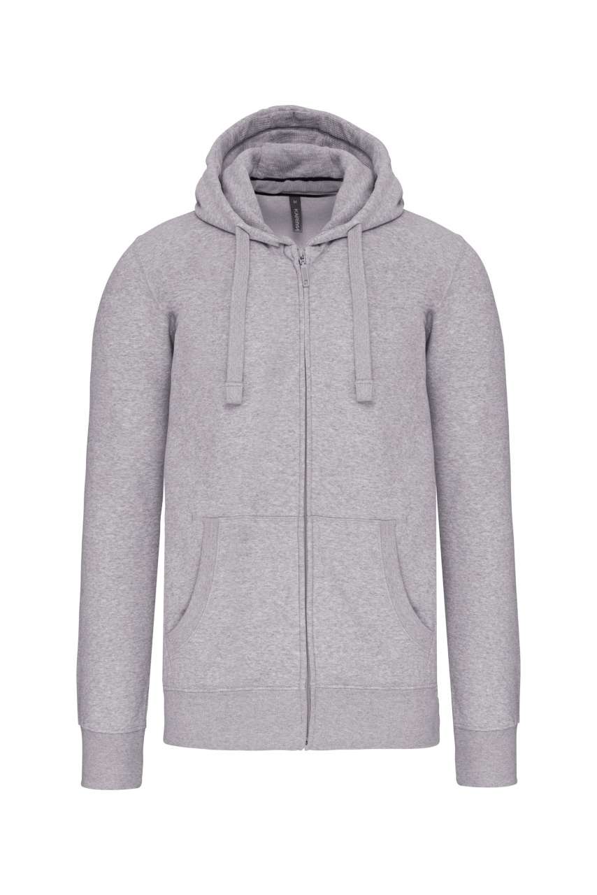 MEN'S FULL ZIP HOODED SWEATSHIRT - Oxford Grey - Main