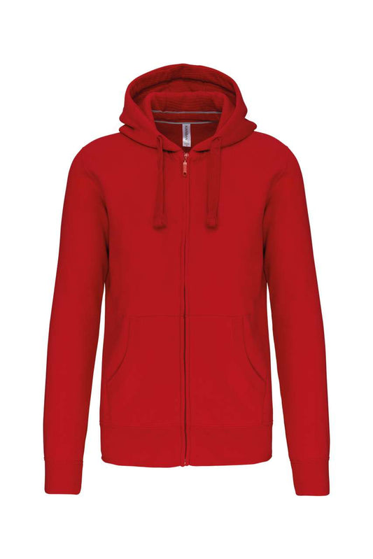 MEN'S FULL ZIP HOODED SWEATSHIRT - Red - Main