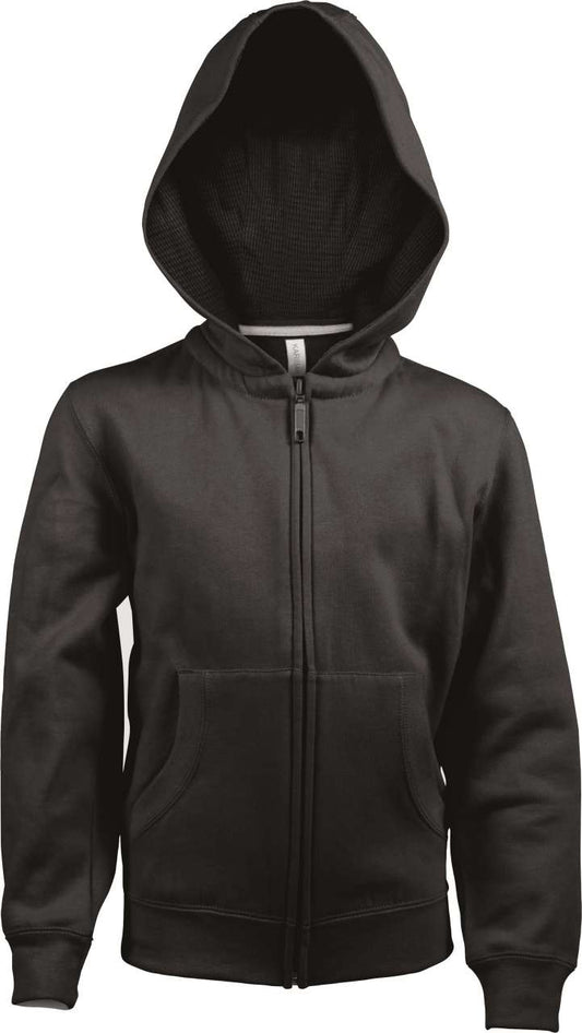 KIDS FULL ZIP HOODED SWEATSHIRT - Black - Main