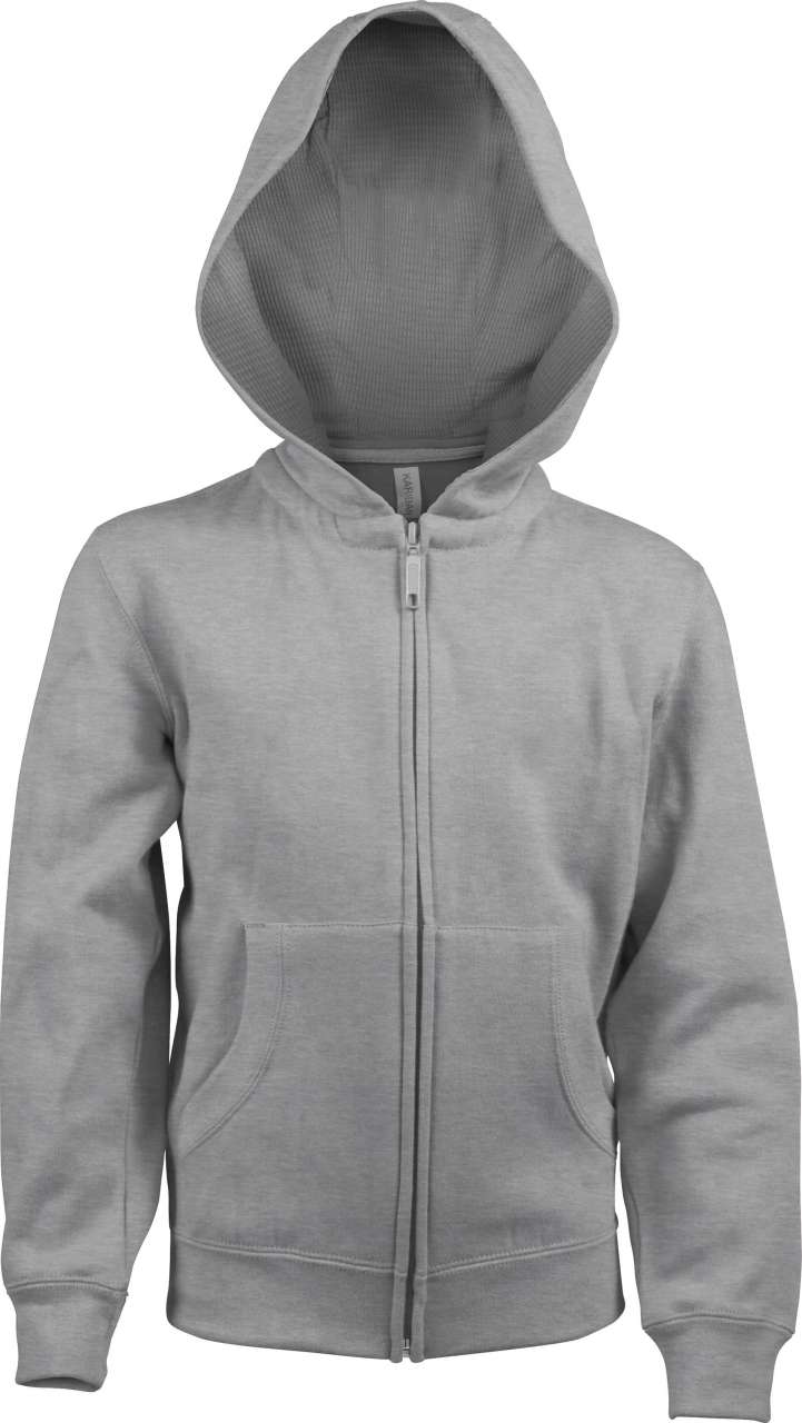 KIDS FULL ZIP HOODED SWEATSHIRT - Oxford Grey - Main