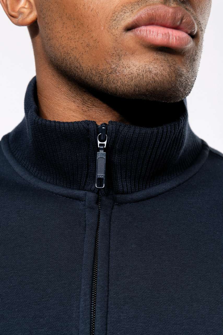 MEN'S FULL ZIP SWEAT JACKET - Black - Additional