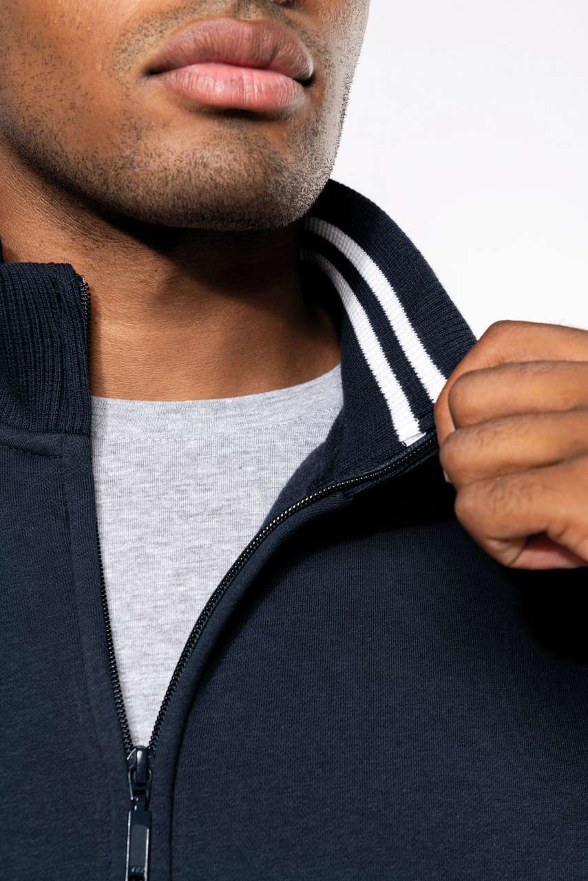 MEN'S FULL ZIP SWEAT JACKET - Black - Additional