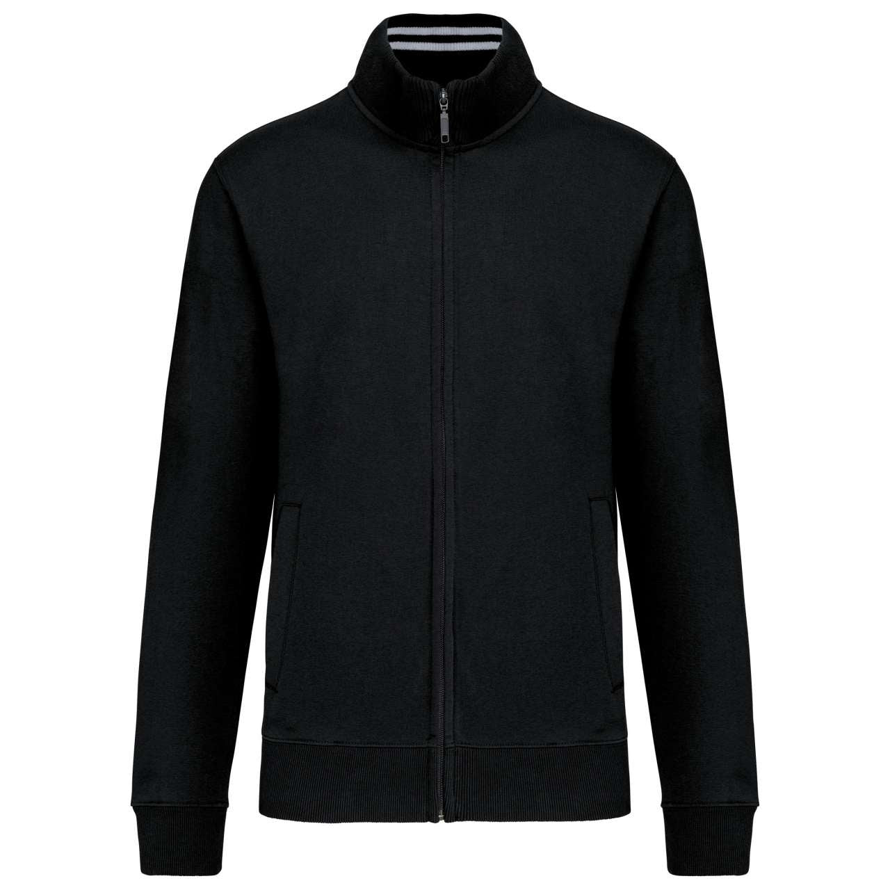 MEN'S FULL ZIP SWEAT JACKET - Black - Main