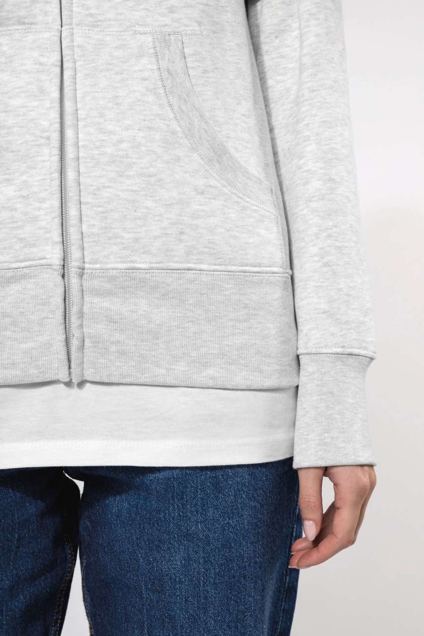 LADIES' FULL ZIP HOODED SWEATSHIRT - Black - Additional