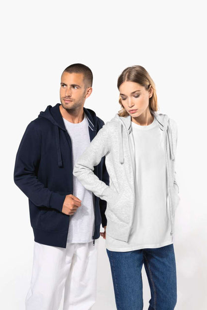 LADIES' FULL ZIP HOODED SWEATSHIRT - White - Additional