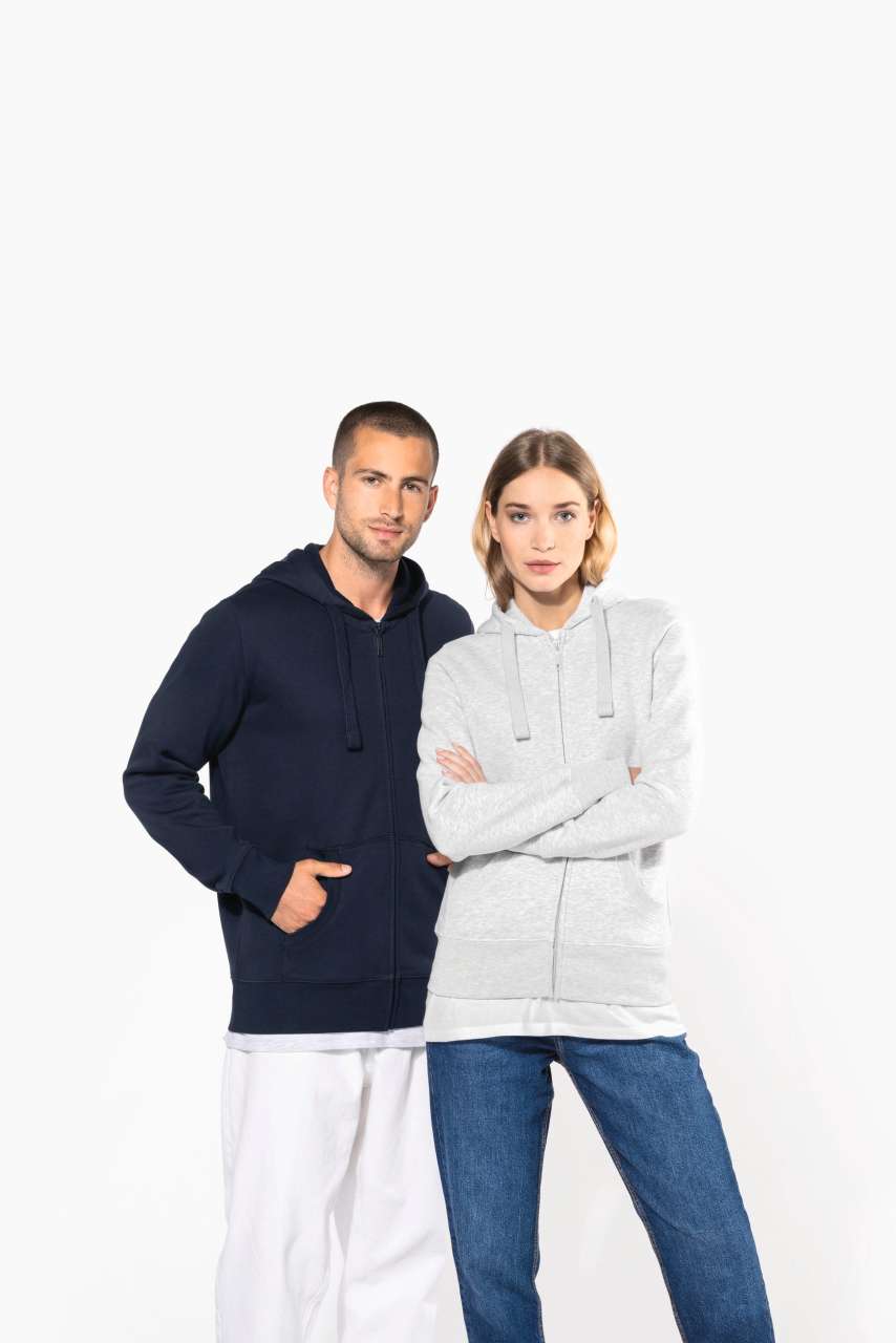 LADIES' FULL ZIP HOODED SWEATSHIRT - Black - Additional