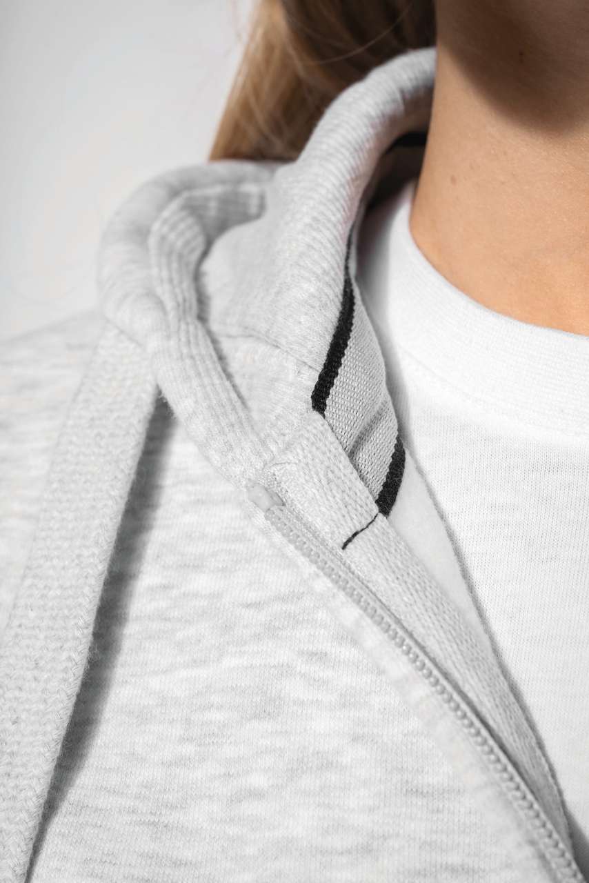 LADIES' FULL ZIP HOODED SWEATSHIRT - Black - Additional