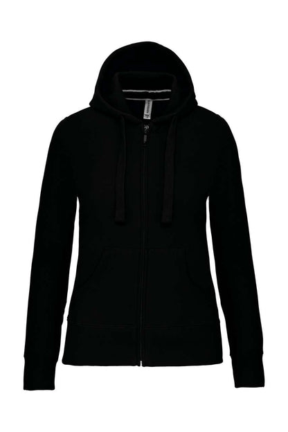 LADIES' FULL ZIP HOODED SWEATSHIRT - Black - Main