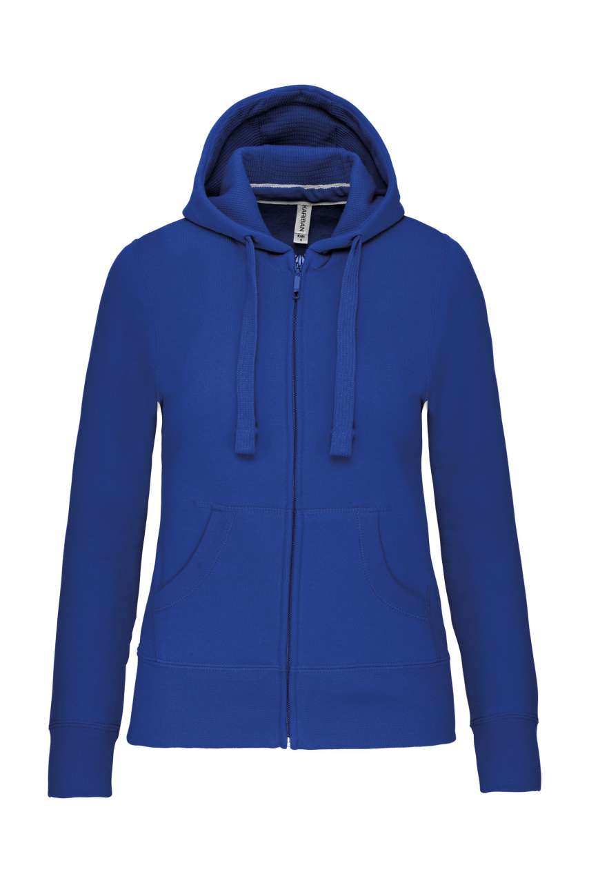 LADIES' FULL ZIP HOODED SWEATSHIRT - Light Royal Blue - Main