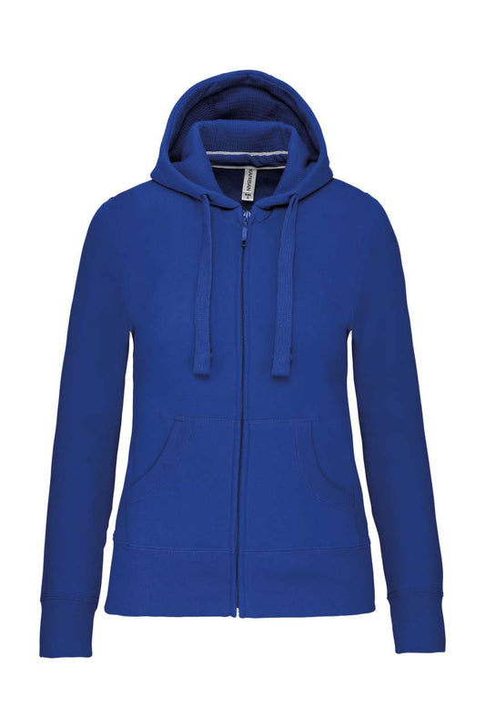 LADIES' FULL ZIP HOODED SWEATSHIRT - Light Royal Blue - Main