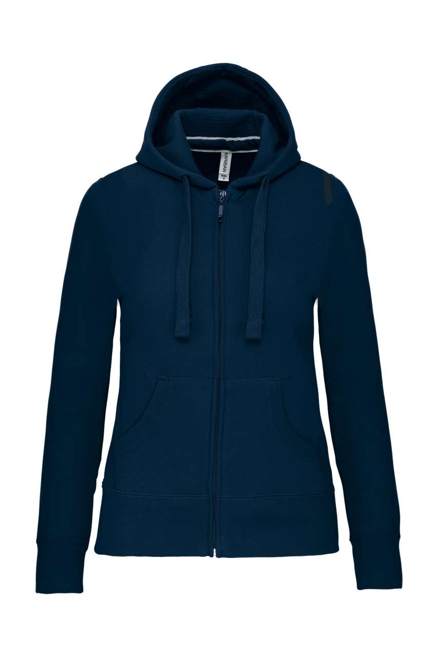 LADIES' FULL ZIP HOODED SWEATSHIRT - Navy - Main