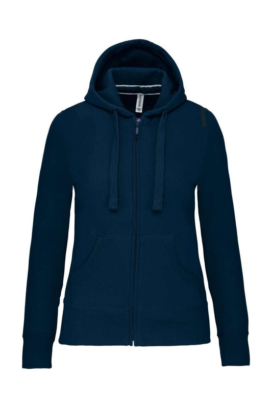 LADIES' FULL ZIP HOODED SWEATSHIRT - Navy - Main