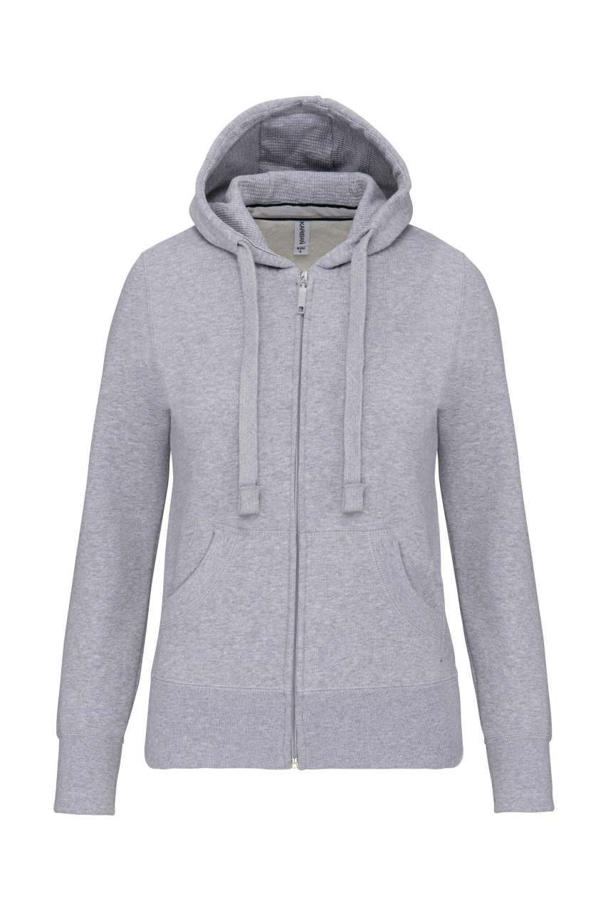 LADIES' FULL ZIP HOODED SWEATSHIRT - Oxford Grey - Main